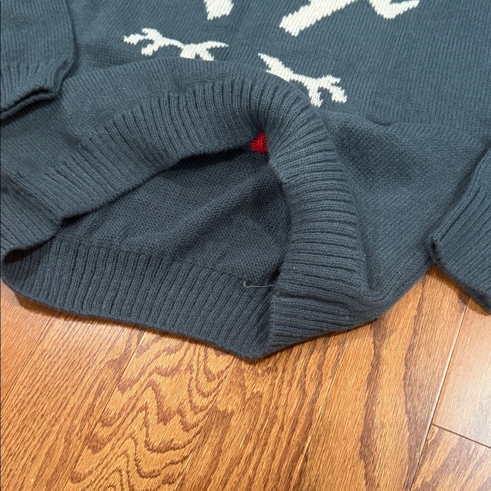 Red nosed Reindeer Christmas Sweater Glistening Antlers - Picture 14 of 15